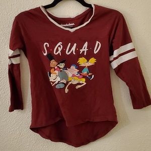 Hey Arnold 3/4 sleeve high/low Top